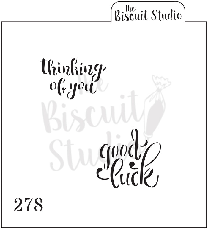 Nr278 Cake decorating stencil, thinking of you