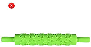 Flower embossed Fondant rolling pin, 25cm without handles