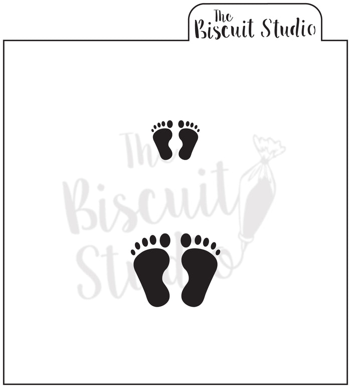 Nr31 Cake decorating stencil, Baby feet