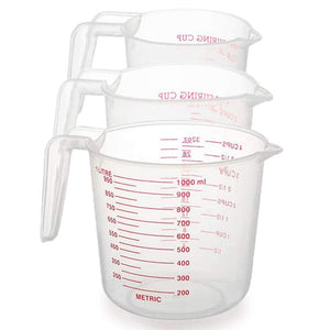 3 piece Measuring jugs, 1litre, 500ml and 250ml