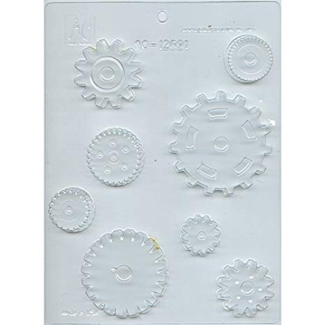 Gears Steampunk Plastic Chocolate Mould