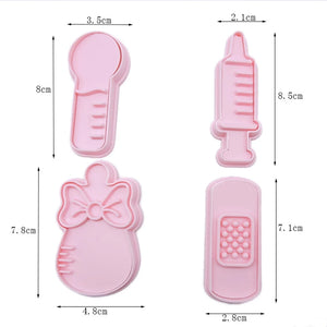 Baby Plastic Cookie Cutter and Impression Set Medical