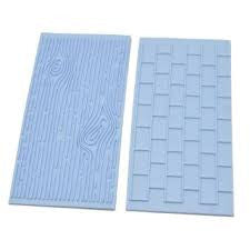 Fondant brick wall and tree embosser, double pack