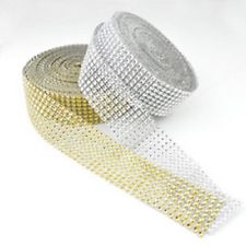 Diamante Bling  Silver 4cm x3m Long
