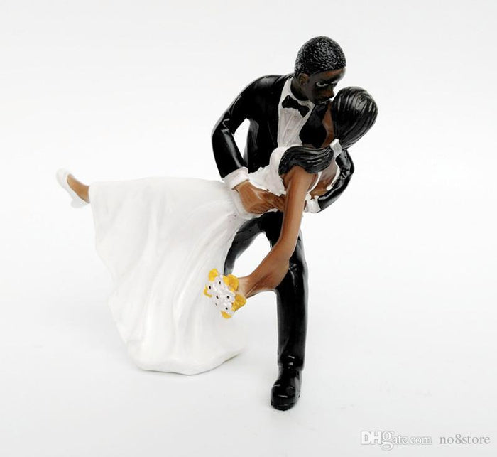 Bride and Groom wedding topper Black couple