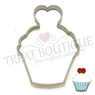 Treat Boutique Metal Cookie Cutter Cupcake With Heart