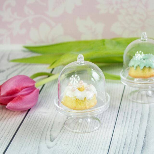 Mini plastic cupcake stand dome, 9cm high