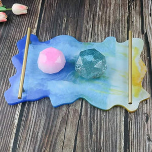 Rectangle Coaster Tray soft silicone mould for resin jewelry,