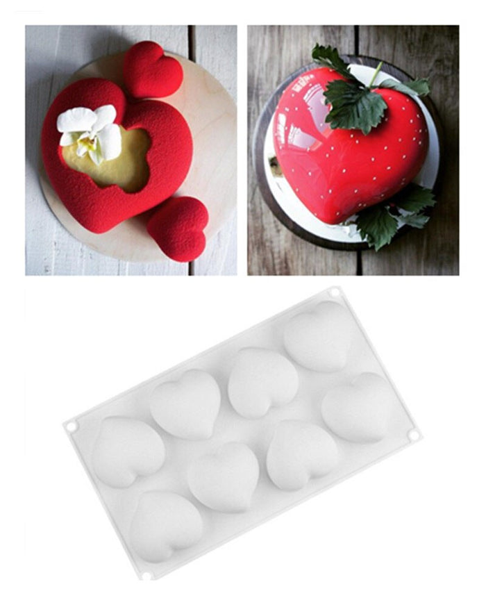 Heart Silicone mould tray, mousse pudding, 7x7cm