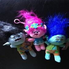 Trolls plush toys with clip , 3 per set. 20cm, SMALL