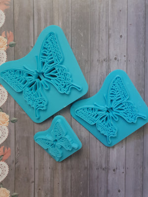 Lace butterfly embosser cutter, 9x7.5cm, 7.2x6cm, 4.7x4cm