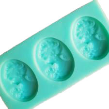 Cameo silicone fondant mould,  size of one embellishment 2.5x2cm