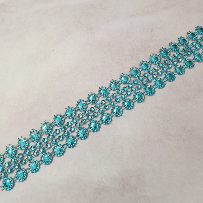 Blue Diamante Strip for decor or cake decorating, 3cm, +-3m