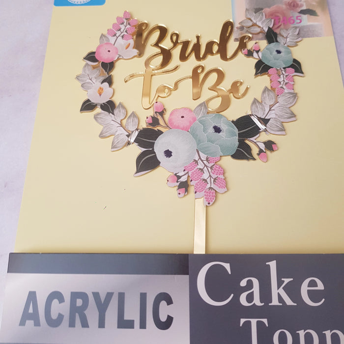 Nr29 Acrylic Cake Topper Bride To Be Gold