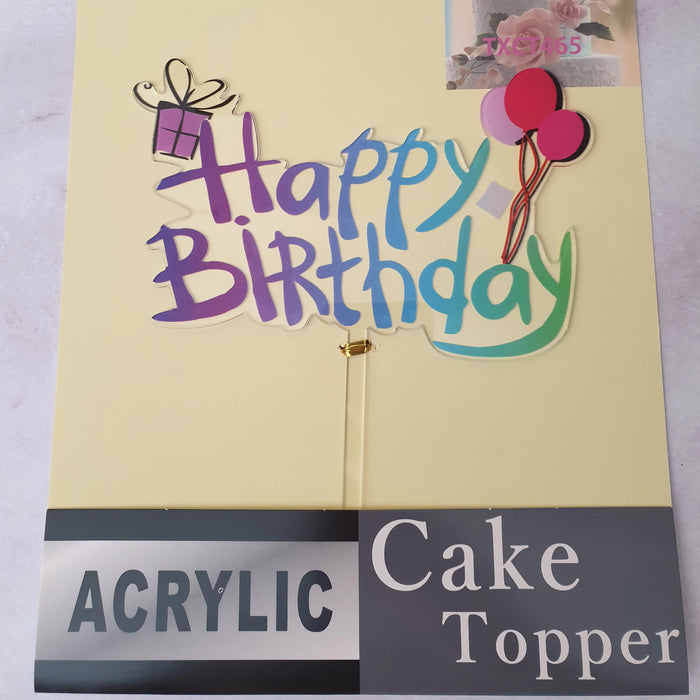 Nr38 Acrylic Cake Topper Happy Birthday