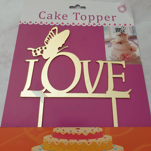 Nr44 Acrylic Cake Topper Love Gold