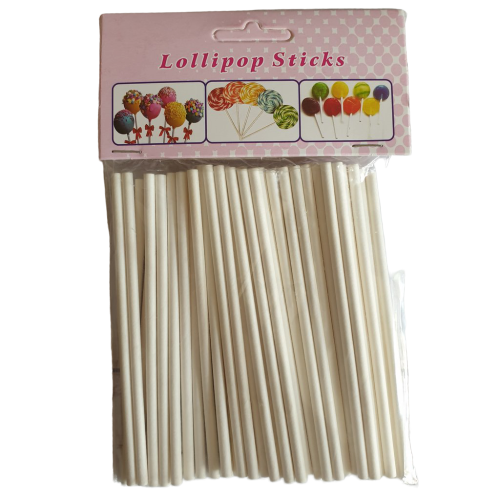 Paper Lollipop Sticks, 15cm 50piece