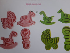S885 Baby Plastic Cookie Cutter and Impression Set