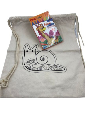 Stringbag with Fabric Crayons Snail