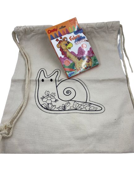 Stringbag with Fabric Crayons Snail