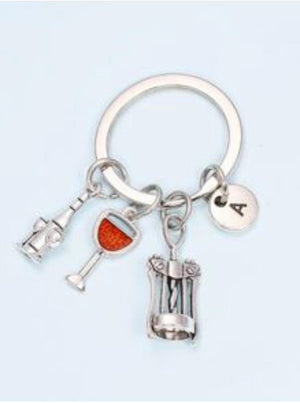 Keyring and Wine Glass