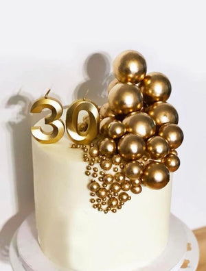 Cake Topper Polystyrene Faux Balls Gold 20pcs