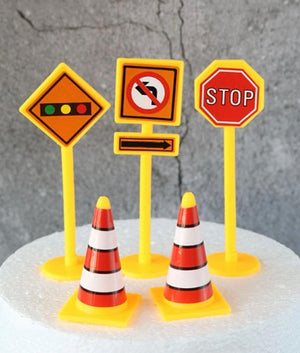 Cake Topper Traffic Road Signs