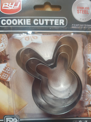 Easter Bunny metal cookie cutter, 3pc,