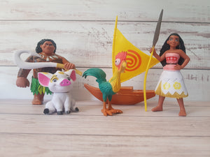 Plastic Moana cake topper figurines