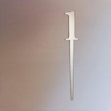 Silver Number 1 acrylic mirror cake topper, 7cm