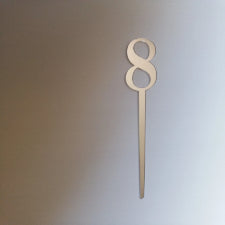 Silver Number 8 acrylic mirror cake topper, 7cm