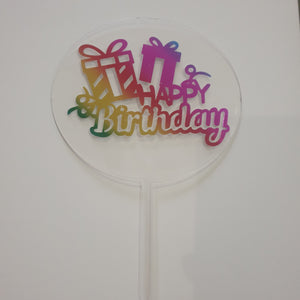 Nr20 Acrylic Cake Topper Happy Birthday Small
