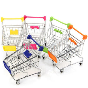 Mini shopping trolley, 11x12cm, Blue