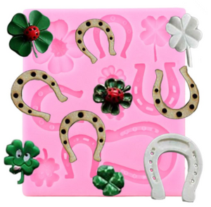 Silicone Mould Horse Shoe Four Leaf Clover