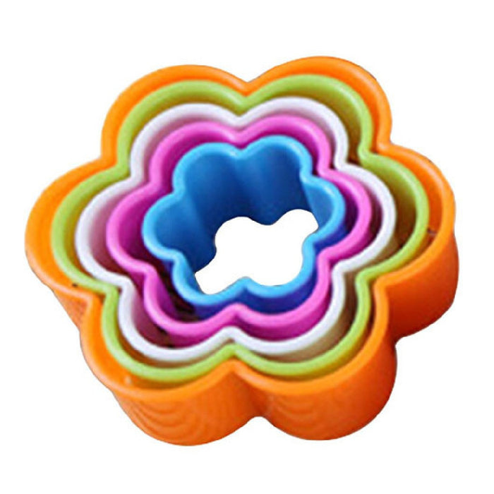 Flower plastic cookie cutter set, 9cm, 8cm, 6.5cm, 5.5cm, 4cm