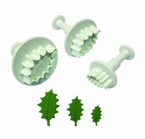 Holly Christmas Leaf Fondant Plunger Cutter