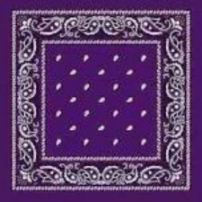 Very dark Purple B headband / party bandana - perfect for cowboy party 54x54cm