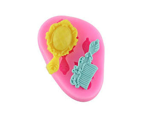 Vintage hairbrush and mirror silicone mould