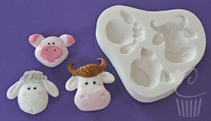 Silicone Mould Farm Animals Sheep Cow Pig