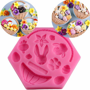 Easter Basket Bunnies silicone mould