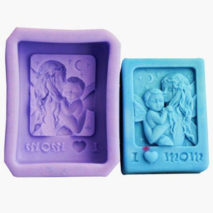 Mom and Baby Soap Bar silicone soap mould 7.5x5.5cm