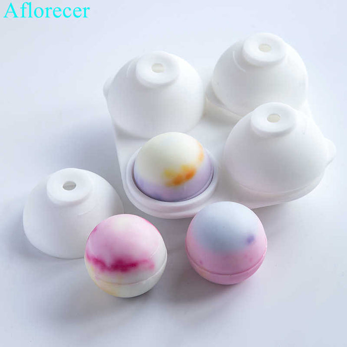 Silicone mould tray sphere Ball 4 cup, mousse pudding, 4.5cm, 5cm deep