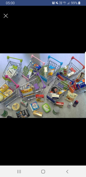 Mini shopping trolley, 11x12cm, Purple