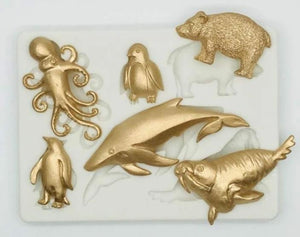 Sea Animals silicone mould, Octopus: 5.5x3cm