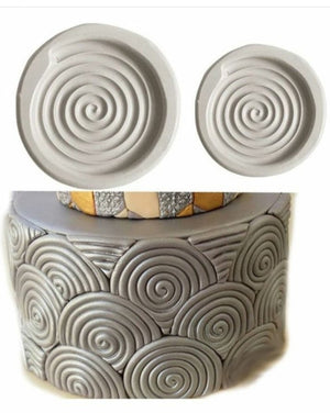 Traditional Swirl Embllishment silicone mould set, 5.3cm, 6.8cm