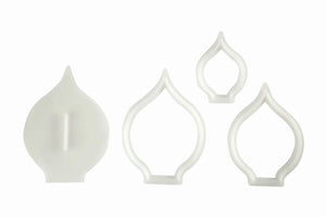 Arum Lily Plastic Cookie Cutter and Veiner Set 6.6x9cm 5.8x8cm 4x5.2cm