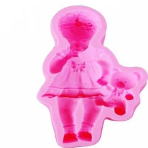 Baby with Bear fondant mold, (baby only)