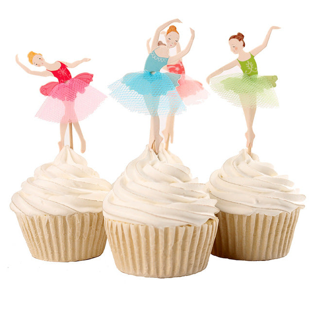 Ballerina cupcake toppers, might differ slightly, 8 per pack