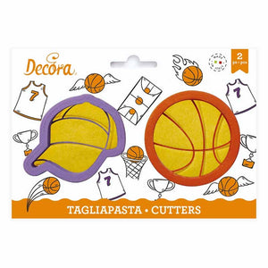 CK-85 2 Piece Plastic Cookie Cutter Set Basket Ball and Cap