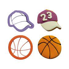 CK-85 2 Piece Plastic Cookie Cutter Set Basket Ball and Cap